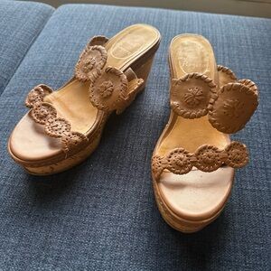 Jack Rogers Leather Wedge Sandals